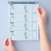 Basiswachtwoordtracker met gebruikersnaam en notit flyer (Hand)