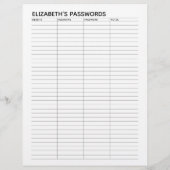 Basiswachtwoordtracker met gebruikersnaam en notit flyer (Achterkant)