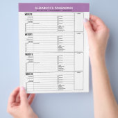 Basiswachtwoordtracker met gebruikersnaam en notit flyer (Hand)