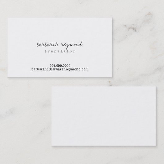 basiswit voor vertalers ( aangepast beroep ) visitekaartje (Voorkant / Achterkant)