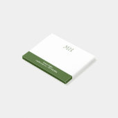 Basiswitte Moss Groene Initialen Post-it® Notes (Schuin)