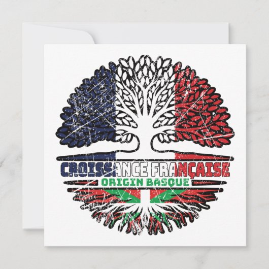 Baskenland Baskische Franse boomstammen Kaart (Voorkant)