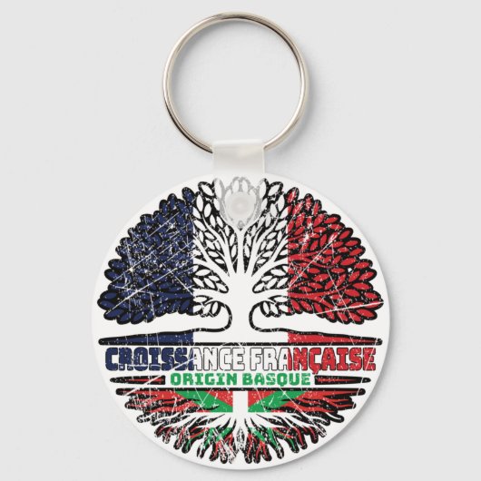 Baskenland Baskische Franse boomstammen Sleutelhanger (Voorkant)
