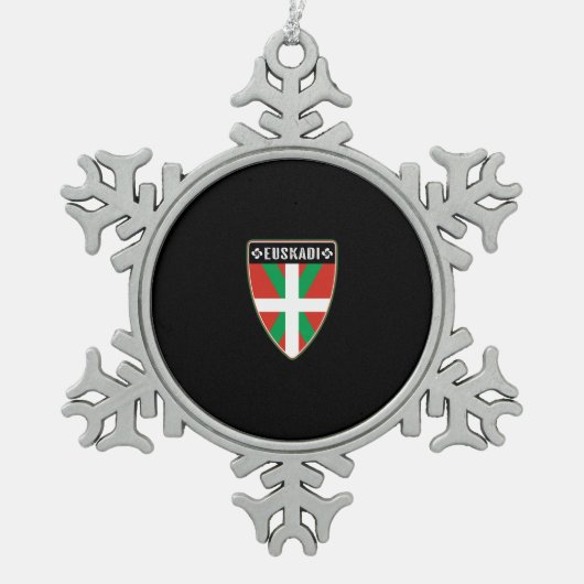 Baskenland Euskadi Tin Sneeuwvlok Ornament (Voorkant)