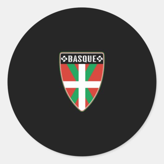 Baskenland Schild Ronde Sticker (Voorkant)
