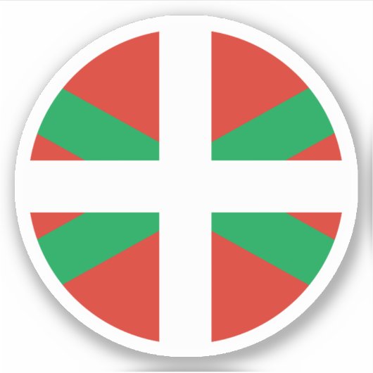 Baskenland Vlag Ronde Sticker (Voorkant)