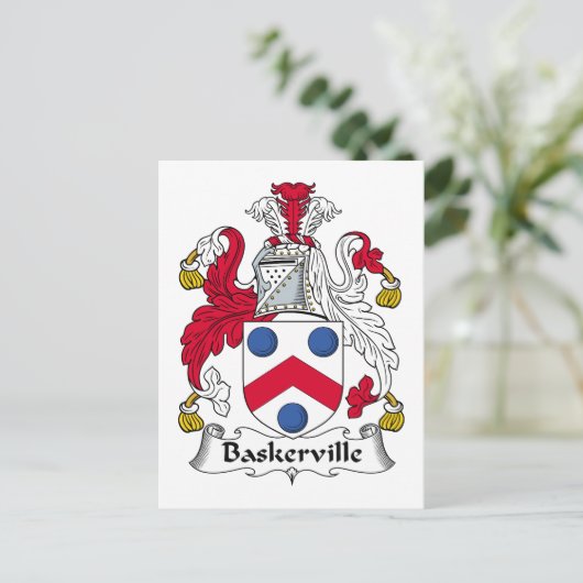 Baskerville Family Crest Briefkaart (Staand voorkant)