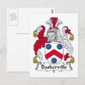 Baskerville Family Crest Briefkaart (Voorkant / Achterkant)