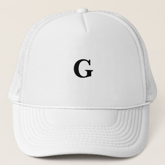 Baskerville-lettertype monogram G aangepast symboo Trucker Pet (Voorkant)