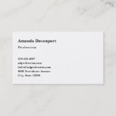 Baskerville-lettertypesjabloon voor visitekaartje (Achterkant)
