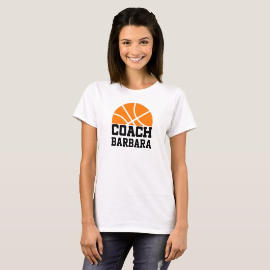 Basket Ball Coach Name Cool T-shirt (Voorkant volledig)