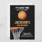 Basket Basketbal Verjaardag Uitnodigingen (Voorkant)