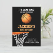 Basket Basketbal Verjaardag Uitnodigingen (Staand voorkant)