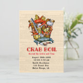 Basket Crab Boil Party Kaart (Staand voorkant)