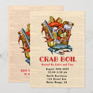 Basket Crab Boil Party Kaart