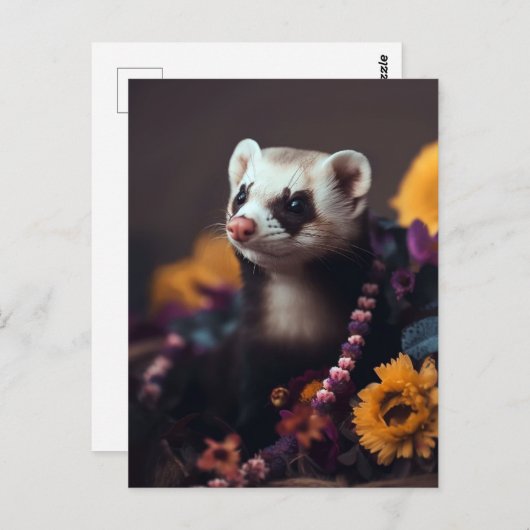 Basket Ferret Briefkaart (Voorkant / Achterkant)