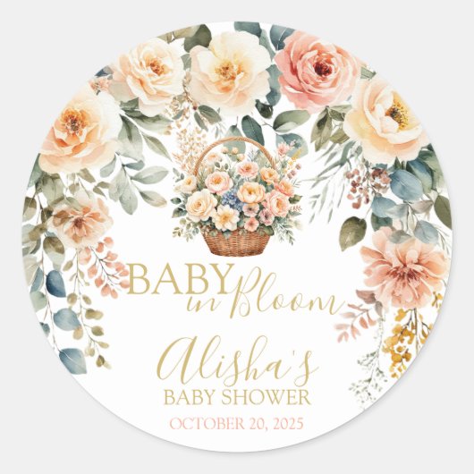 Basket Flowers Baby shower Sticker (Voorkant)