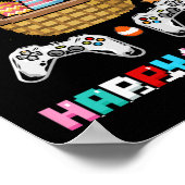 Basket gamer videospelcontroller met paaseieren poster (Hoek)