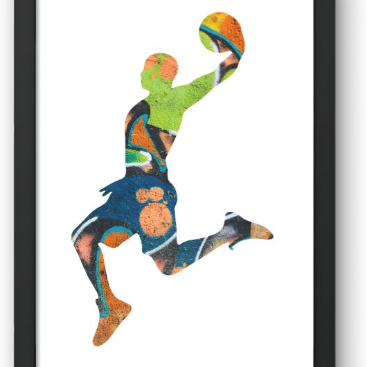 basket graffiti Silhouette Basketball T-shirt