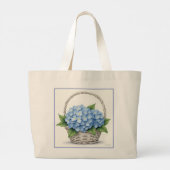 Basket of Blue Hydrangeas Grote Tote Bag (Achterkant)
