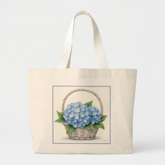 Basket of Blue Hydrangeas Grote Tote Bag