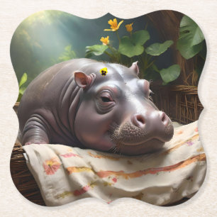 *Basket of Dreams: A Baby Hippo’s Cozy Nap Kartonnen Onderzetters