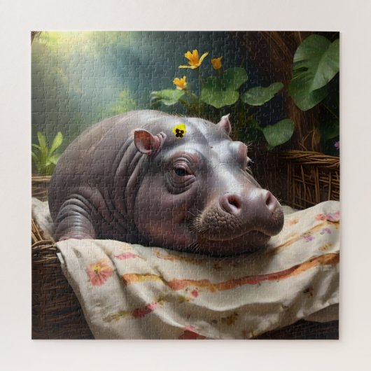 *Basket of Dreams: A Baby Hippo’s Cozy Nap Legpuzzel (Verticaal)