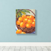 Basket of Oranges Fruit Citrus Painting Canvas Afdruk (Insitu (Houten vloer))