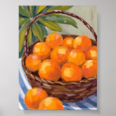 Basket of Oranges Fruit Citrus Painting Poster (Voorkant)