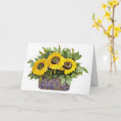 Basket of Sunshine denkt aan jou Kaart (Gele Bloem)