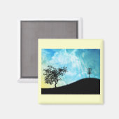 Basket op een heuvel #2 magneet (Voorkant / Achterkant)