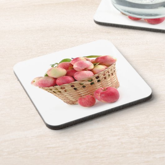Basket van appelen, oogst, herfst, Herfst Bier Onderzetter (Linkerzijde)
