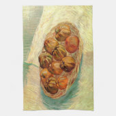 Basket van Apples aan Pissarro door Vincent van Go Theedoek (Verticaal)