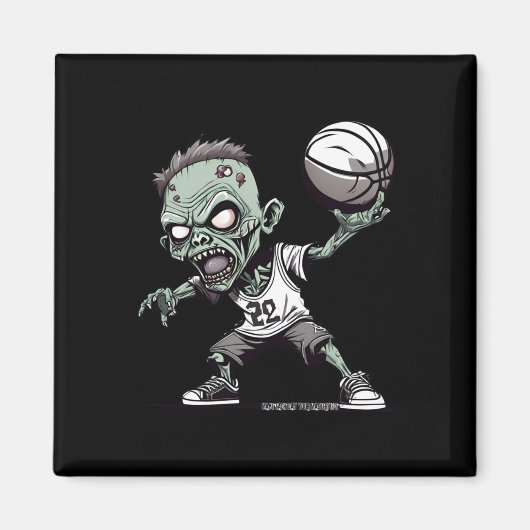 Basket van de ondoden - zombie basketbal ontwerp magneet (Voorkant)