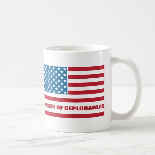 Basket van deplorabele Amerikaanse vlag Thin Line Koffiemok (Rechts)