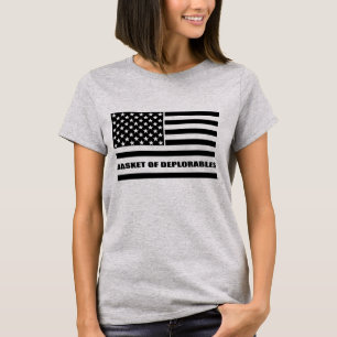 Basket van deplorabele Amerikaanse vlag Thin Line T-shirt