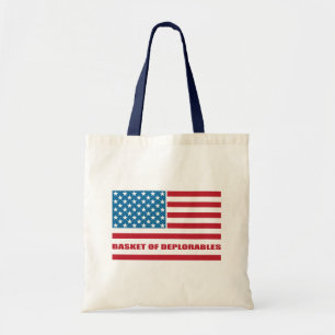 Basket van deplorabele Amerikaanse vlag Thin Line Tote Bag