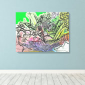 BASKET VAN GROENTEN CANVAS AFDRUK (Insitu (Houten vloer))