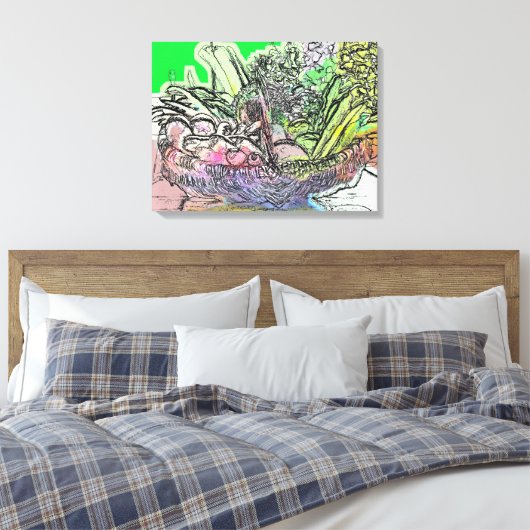 BASKET VAN GROENTEN CANVAS AFDRUK (Insitu (Slaapkamer))