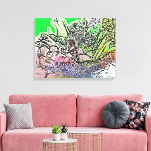 BASKET VAN GROENTEN CANVAS AFDRUK (Insitu (Woonkamer))