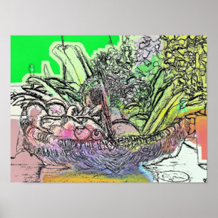 BASKET VAN GROENTEN POSTER