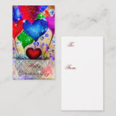 Basket van hartballonnen kinder valentijn notitiekaartje (Voorkant / Achterkant)