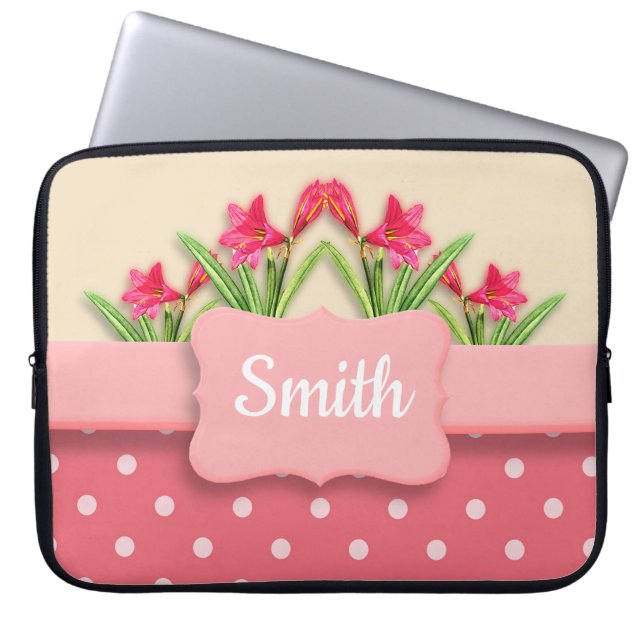 Basket van Lilies Aangepast Laptop Sleeve (Voorkant)