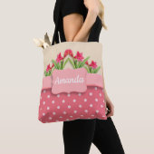 Basket van Lilies Aangepast Tote Bag (Dichtbij)