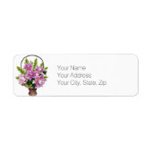 Basket vol posieën, Basket of Lilies Adres Etiket (Voorkant)