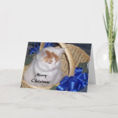 BASKET VULT MET PURRRFECT CHRISTMAS WISHES FEESTDAGEN KAART (Voorkant)