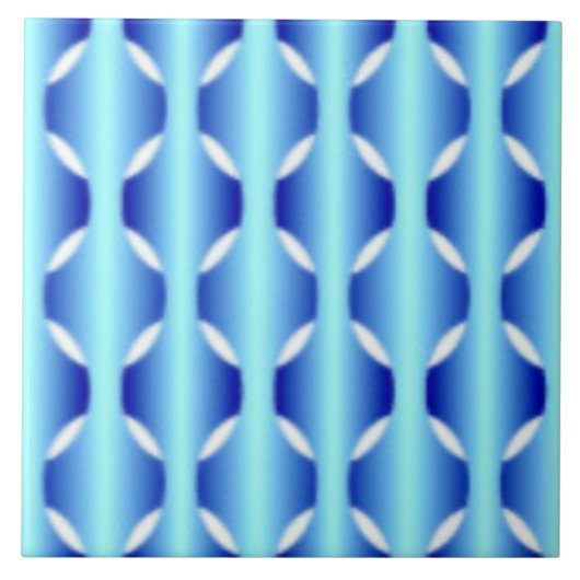 Basket Weave Blues Keramische Tegel Tegeltje (Voorkant)