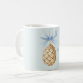 Basket Weave Egg Blue Bow Koffiemok (Voorkant links)
