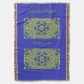 Basket Weave Geometrisch Blauw Geel Deken (Voorkant Verticaal)