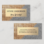 Basket Weave Patroon | Linen Gray Fabric Visitekaartje (Voorkant / Achterkant)